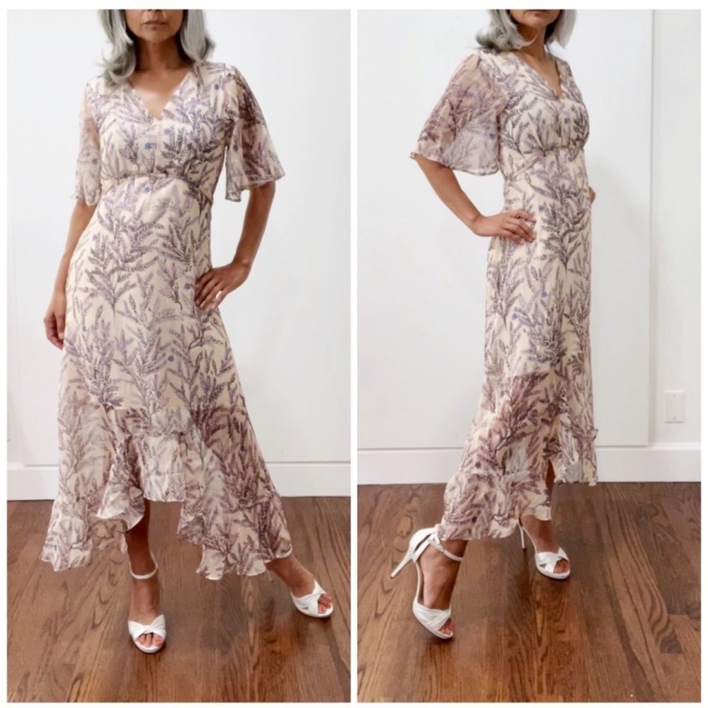 Sundance Cream and Purple Maxi Dress